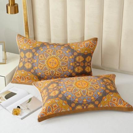 91家纺网 家纺一手货源 找家纺 （总）朴尔 2023全棉四层纱布色织提花宽边时尚枕巾