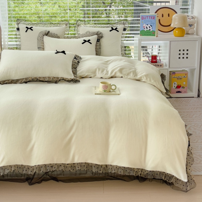 91家纺网 家纺一手货源 找家纺 （总）2025新款牛奶绒雕花四件套-KK小姐