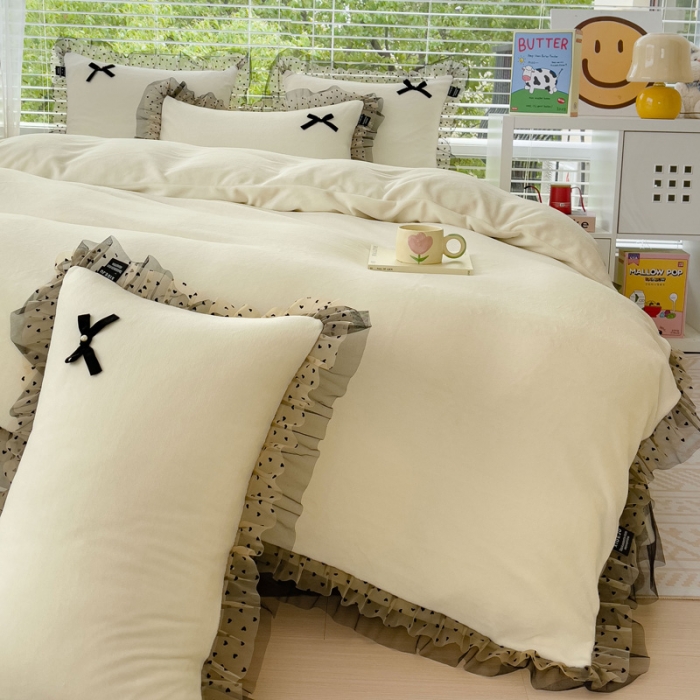 91家纺网 家纺一手货源 找家纺 （总）2025新款牛奶绒雕花四件套-KK小姐