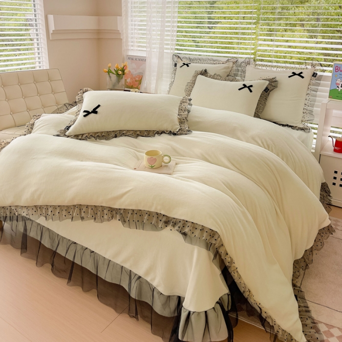 91家纺网 家纺一手货源 找家纺 （总）2025新款牛奶绒雕花四件套-KK小姐