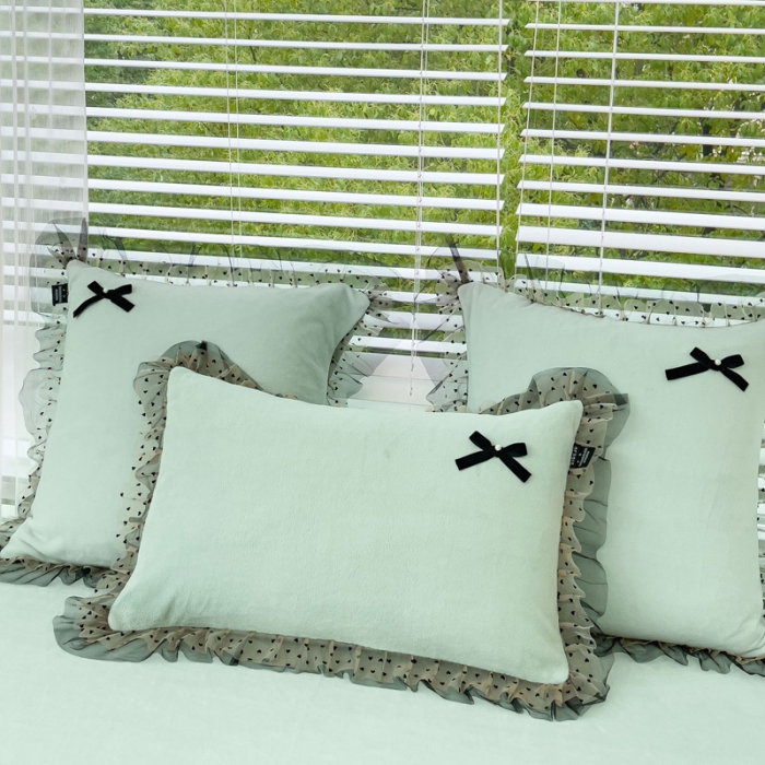 91家纺网 家纺一手货源 找家纺 2025新款牛奶绒雕花四件套-KK小姐 水绿