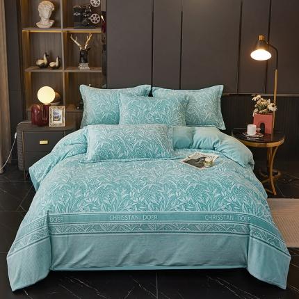 91家纺网 家纺一手货源 找家纺 （总）金纱玉纺 2023年新款母婴级雕花绒四件套