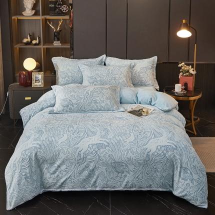 91家纺网 家纺一手货源 找家纺 （总）金纱玉纺 2023年新款母婴级雕花绒四件套