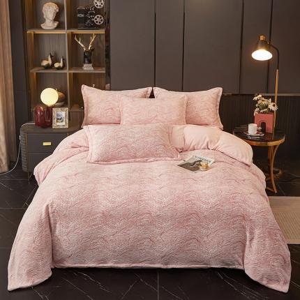 91家纺网 家纺一手货源 找家纺 （总）金纱玉纺 2023年新款母婴级雕花绒四件套