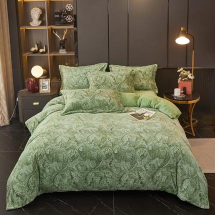 91家纺网 家纺一手货源 找家纺 （总）金纱玉纺 2023年新款母婴级雕花绒四件套