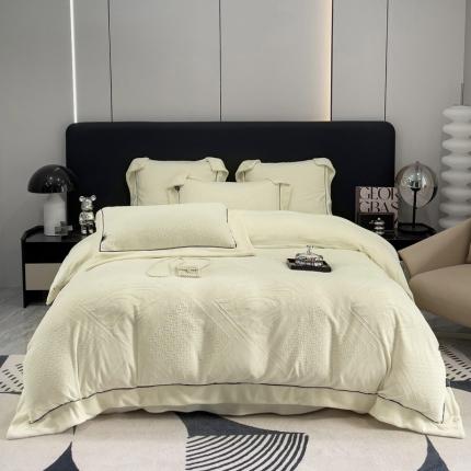 91家纺网 家纺一手货源 找家纺 （总）2025新款牛奶绒雕花四件套-苏黎