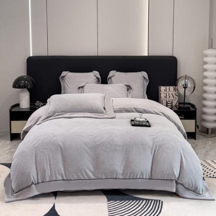 91家纺网 家纺一手货源 找家纺 （总）2025新款牛奶绒雕花四件套-苏黎