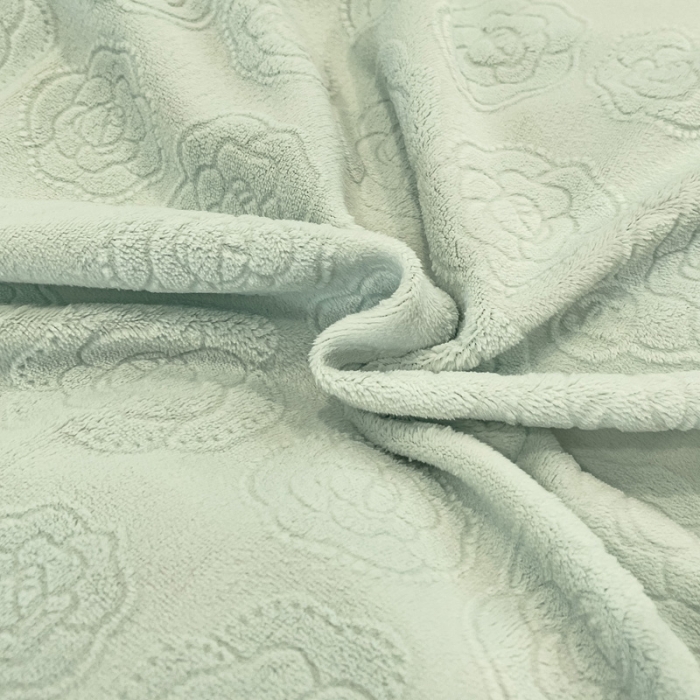 91家纺网 家纺一手货源 找家纺 2025新款牛奶绒雕花四件套-小香 水绿色