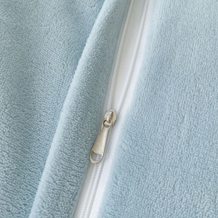 91家纺网 家纺一手货源 找家纺 2025新款牛奶绒拼纱四件套-洛可可 蓝色