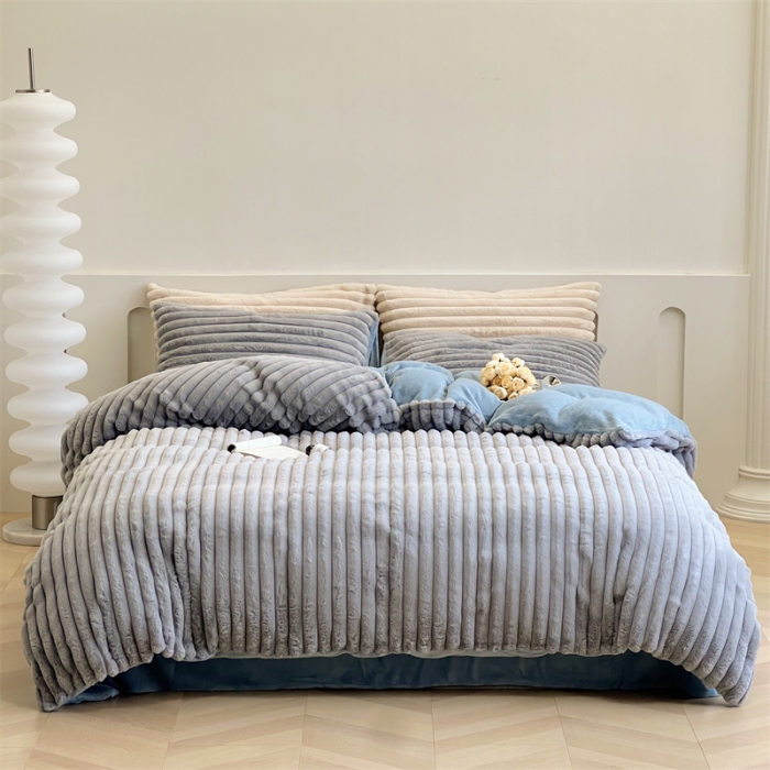 91家纺网 家纺一手货源 找家纺 （总）安莱生活 2023新款秋冬皮草兔毛四件套