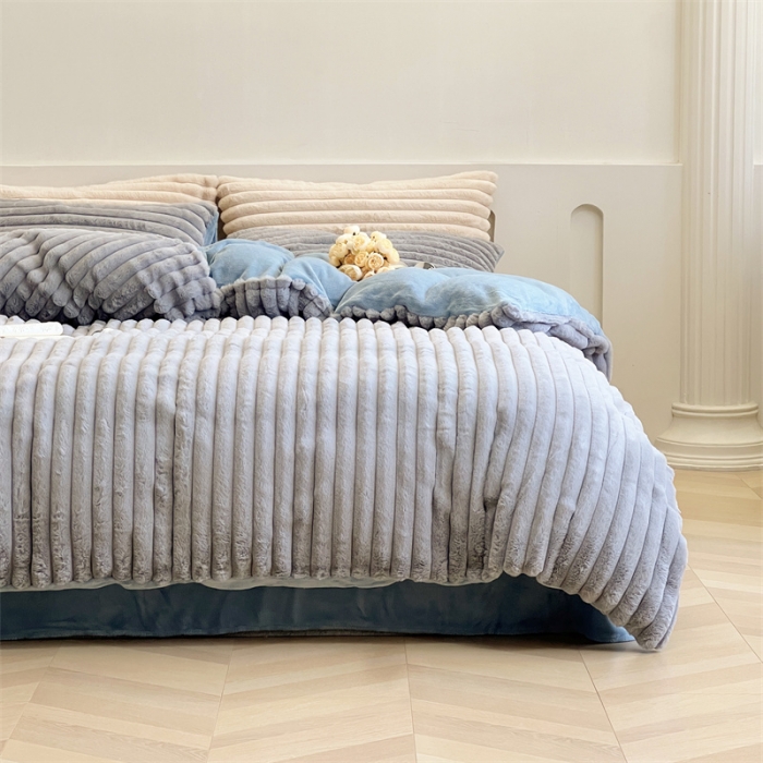 91家纺网 家纺一手货源 找家纺 （总）安莱生活 2023新款秋冬皮草兔毛四件套