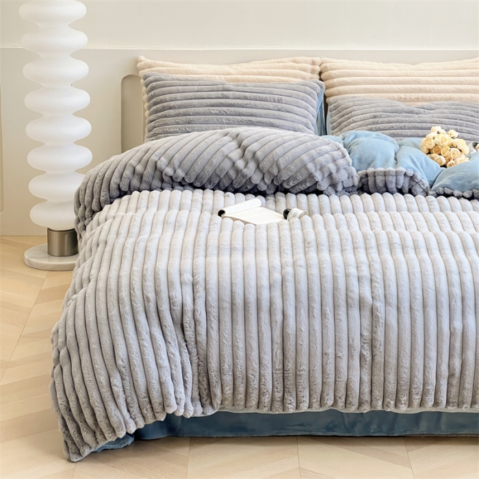 91家纺网 家纺一手货源 找家纺 （总）安莱生活 2023新款秋冬皮草兔毛四件套