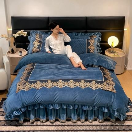 （总）忘忧草 2023新款婴儿绒夹棉床裙四件套-爱莎