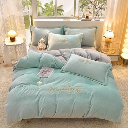 91家纺网 家纺一手货源 找家纺 （总）简爱家纺2025新款保暖MISS款法莱绒刺绣四件套