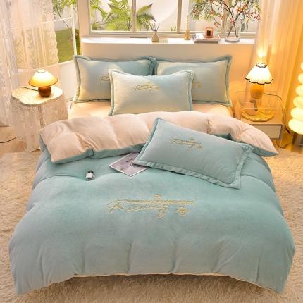 91家纺网 家纺一手货源 找家纺 （总）简爱家纺2025新款保暖MISS款法莱绒刺绣四件套