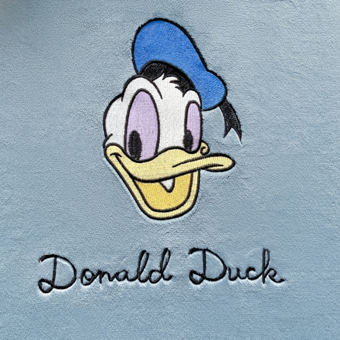 91家纺网 家纺一手货源 找家纺 鑫钰 新款迪士尼刺绣200克牛奶绒床笠单件枕套三件套床垫保护套床罩 唐老鸭