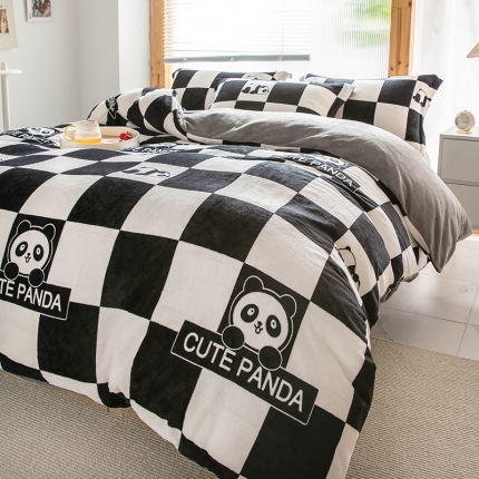 91家纺网 家纺一手货源 找家纺 宅部落2023新款牛奶绒四件套法莱绒三件套