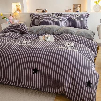 91家纺网 家纺一手货源 找家纺 宅部落2023新款牛奶绒四件套法莱绒三件套