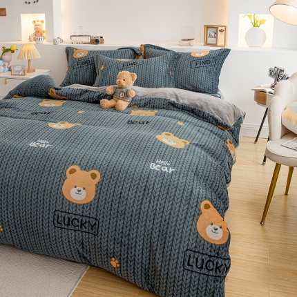 91家纺网 家纺一手货源 找家纺 宅部落2023新款牛奶绒四件套法莱绒三件套