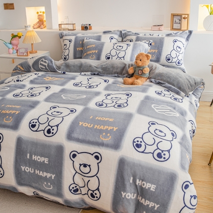 91家纺网 家纺一手货源 找家纺 宅部落2023新款牛奶绒四件套法莱绒三件套