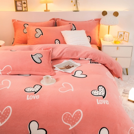 91家纺网 家纺一手货源 找家纺 宅部落2023新款牛奶绒四件套法莱绒三件套