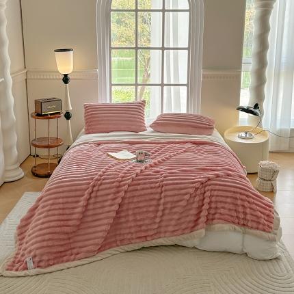 91家纺网 家纺一手货源 找家纺 （总）网客 2024新款高克重纯色兔毛绒休闲毯