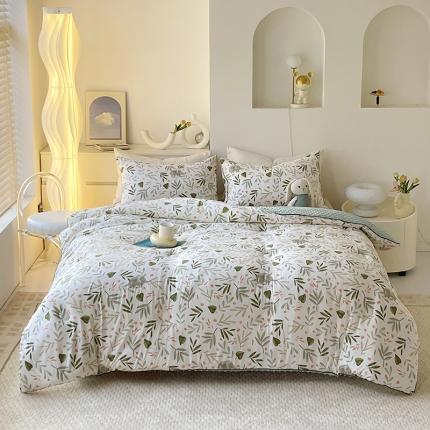 91家纺网 家纺一手货源 找家纺 网客 2024新款亲肤水洗双层纱豆豆被 树影