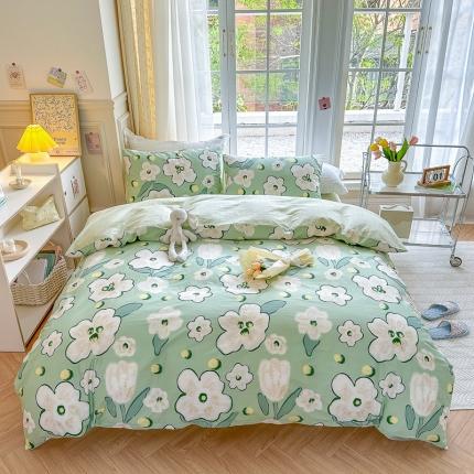 91家纺网 家纺一手货源 找家纺 (总)清雅福 2023春夏新品全棉13372印花系列单品被套