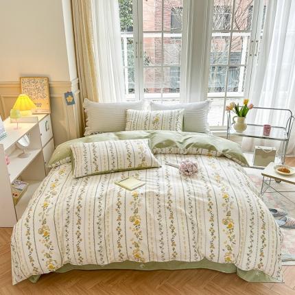 91家纺网 家纺一手货源 找家纺 (总)清雅福 2023春夏新品全棉13372印花系列单品被套