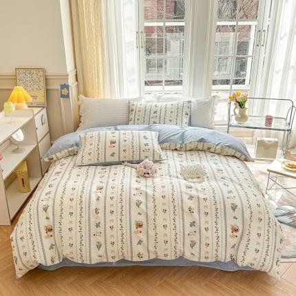 91家纺网 家纺一手货源 找家纺 (总)清雅福 2023春夏新品全棉13372印花系列单品被套