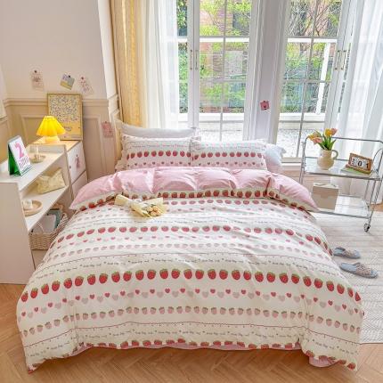 91家纺网 家纺一手货源 找家纺 (总)清雅福 2023春夏新品全棉13372印花系列单品被套