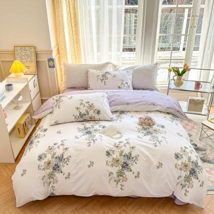 91家纺网 家纺一手货源 找家纺 (总)清雅福 2023春夏新品全棉13372印花系列单品被套