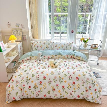 91家纺网 家纺一手货源 找家纺 (总)清雅福 2023春夏新品全棉13372印花系列单品被套