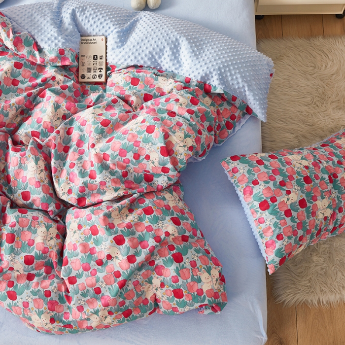 91家纺网 家纺一手货源 找家纺 怡家居 2023新款秋冬棉加豆豆绒印花四件套 开心兔