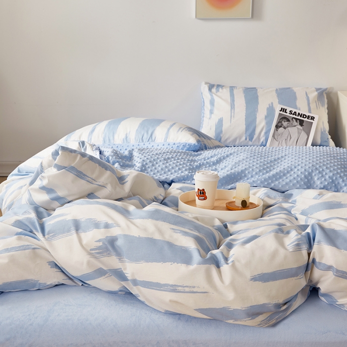 91家纺网 家纺一手货源 找家纺 怡家居 2023新款秋冬棉加豆豆绒印花四件套 拾梦