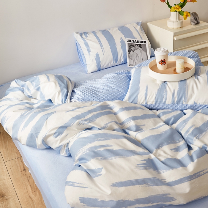 91家纺网 家纺一手货源 找家纺 怡家居 2023新款秋冬棉加豆豆绒印花四件套 拾梦