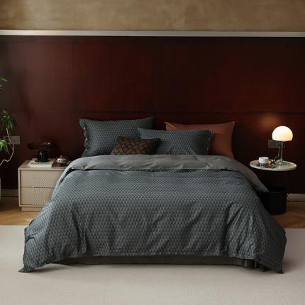 91家纺网 家纺一手货源 找家纺 寐眠 2023新款100支长绒棉全棉印花纽扣四件套 贵族