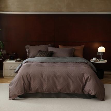 91家纺网 家纺一手货源 找家纺 寐眠 2023新款100支长绒棉全棉印花纽扣四件套 邂逅