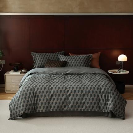 91家纺网 家纺一手货源 找家纺 寐眠 2023新款100支长绒棉全棉印花纽扣四件套 意境