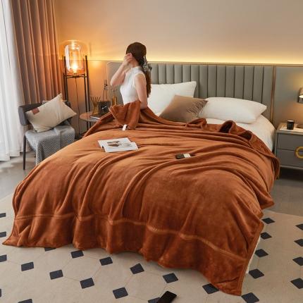 91家纺网 家纺一手货源 找家纺 （总）寐眠 2023新款纯色加厚保暖法兰绒毛毯