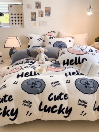 91家纺网 家纺一手货源 找家纺 （总）宅部落 2023新款高克重牛奶绒四件套