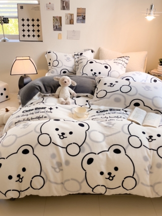 91家纺网 家纺一手货源 找家纺 （总）宅部落 2023新款高克重牛奶绒四件套