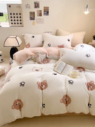 91家纺网 家纺一手货源 找家纺 （总）宅部落 2023新款高克重牛奶绒四件套