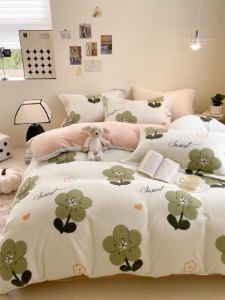 91家纺网 家纺一手货源 找家纺 （总）宅部落 2023新款高克重牛奶绒四件套