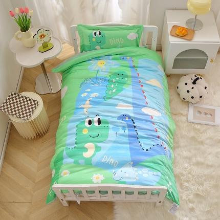 91家纺网 家纺一手货源 找家纺 八零年代 2023新款大版卡通牛奶绒幼儿园三件套宝宝绒保暖套件 宝宝绒-恐龙园