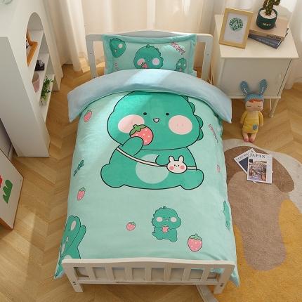 91家纺网 家纺一手货源 找家纺 （总）八零年代 2023新款大版卡通牛奶绒幼儿园三件套宝宝绒保暖套件