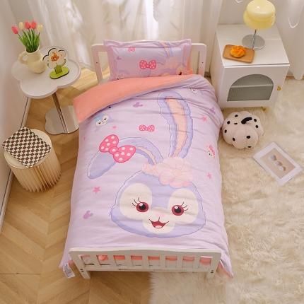 91家纺网 家纺一手货源 找家纺 （总）八零年代 2023新款大版卡通牛奶绒幼儿园三件套宝宝绒保暖套件