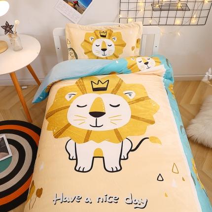 91家纺网 家纺一手货源 找家纺 （总）八零年代 2023新款大版卡通牛奶绒幼儿园三件套宝宝绒保暖套件