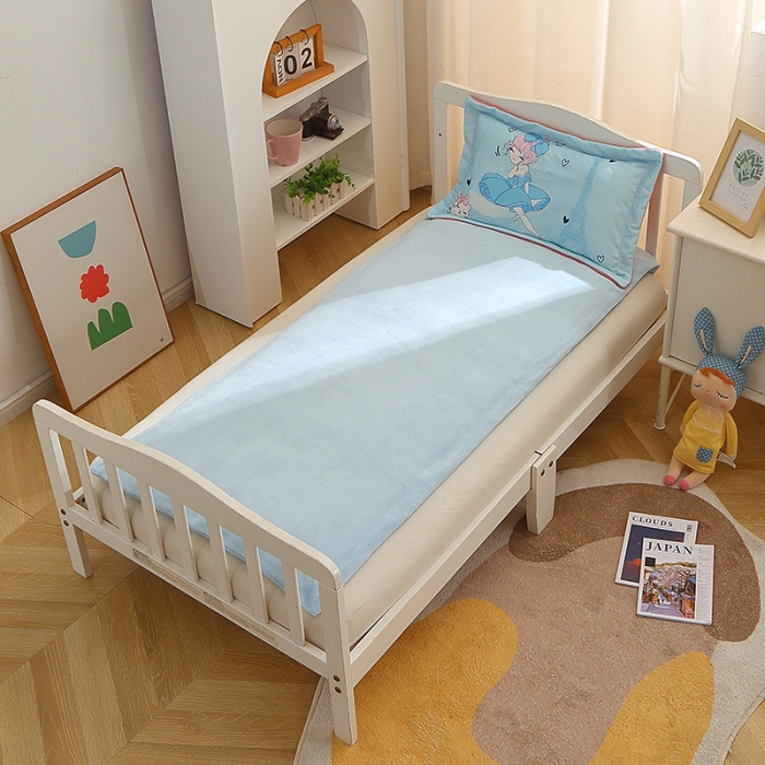 91家纺网 家纺一手货源 找家纺 八零年代 2023新款大版卡通牛奶绒幼儿园三件套宝宝绒保暖套件 宝宝绒-芭蕾公主