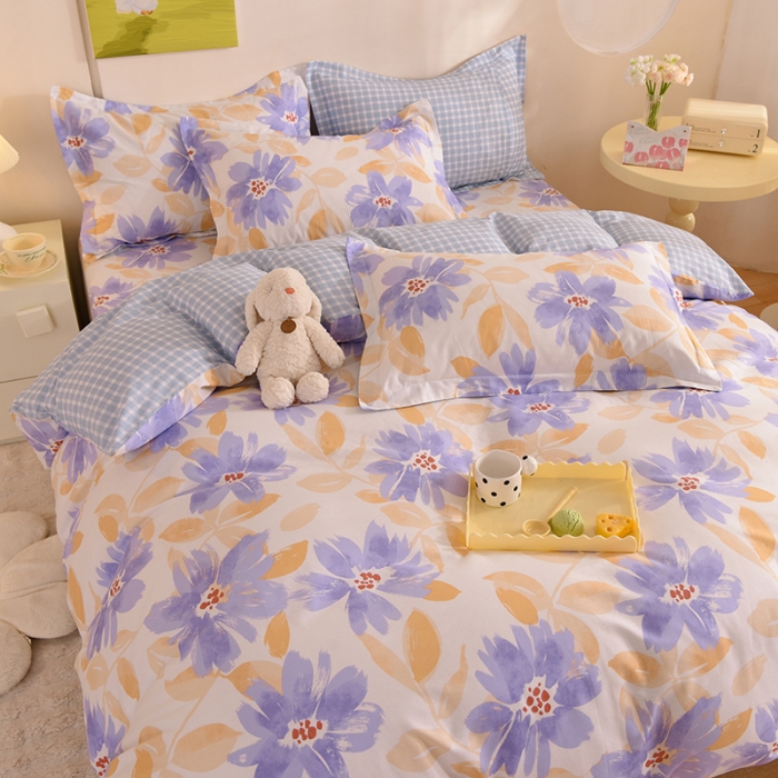 91家纺网 家纺一手货源 找家纺 甜之梦 2025新款纯棉印花12868四件套花海